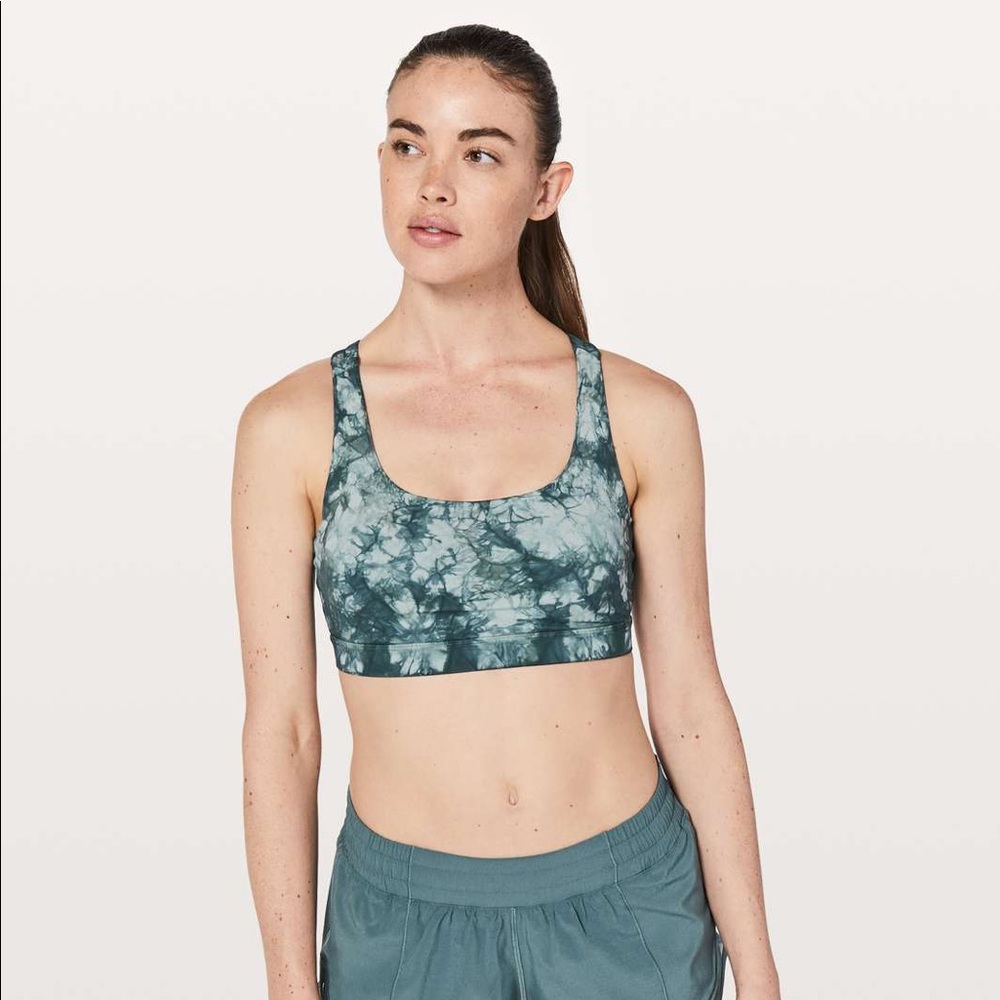 Lululemon Energy Bra Dual Shibori Misty Moss Sz 4